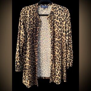 Y2K Jones New York Leopard Print Button Down Shirt